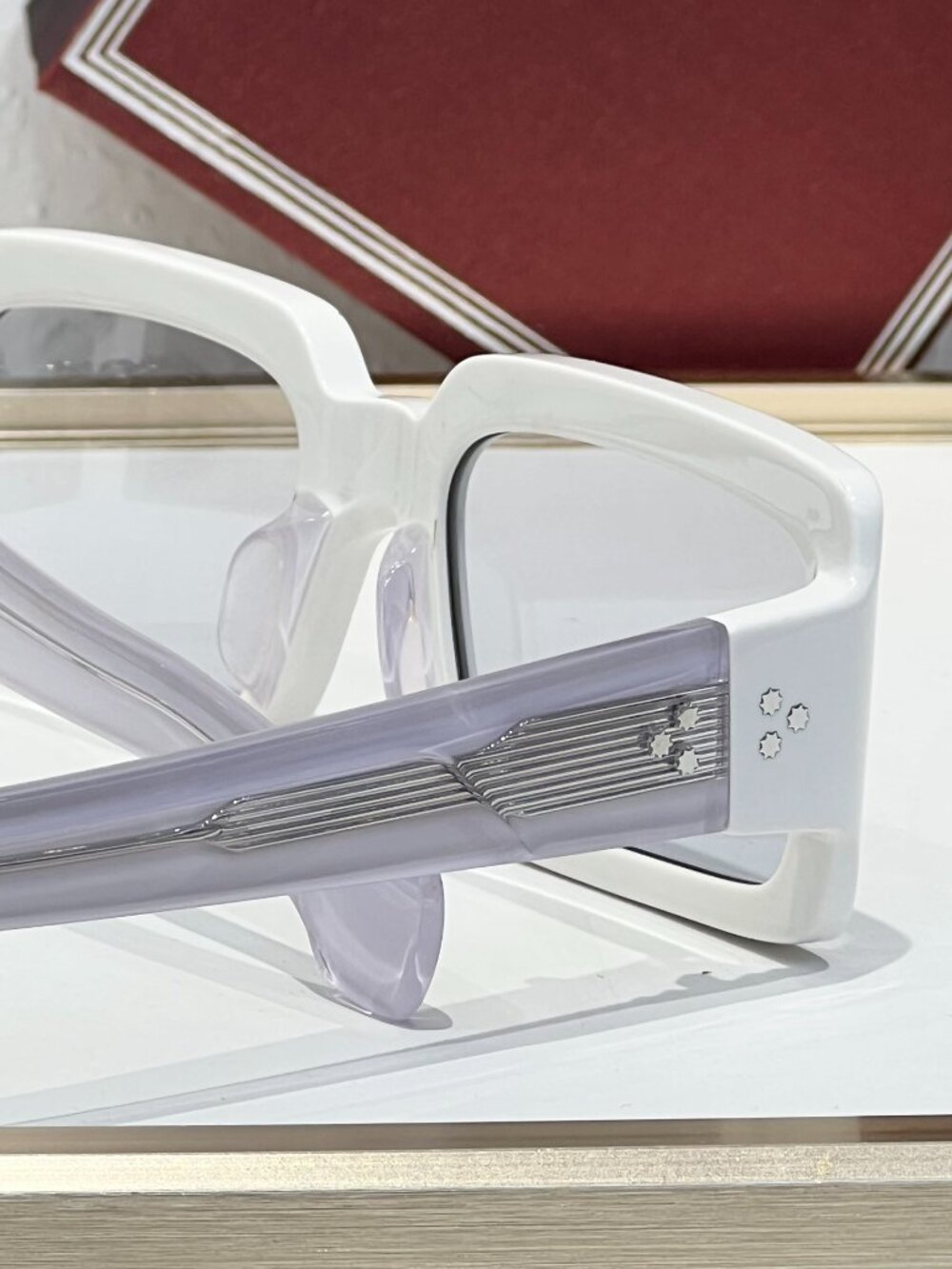Jacques Marie Mage White Thick-Frame Rectangular Glasses - Picture 2 of 9